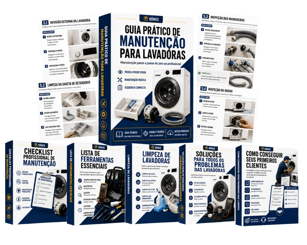 Guia Prático de Manutenção de Máquinas de Lavar + bônus exclusivos